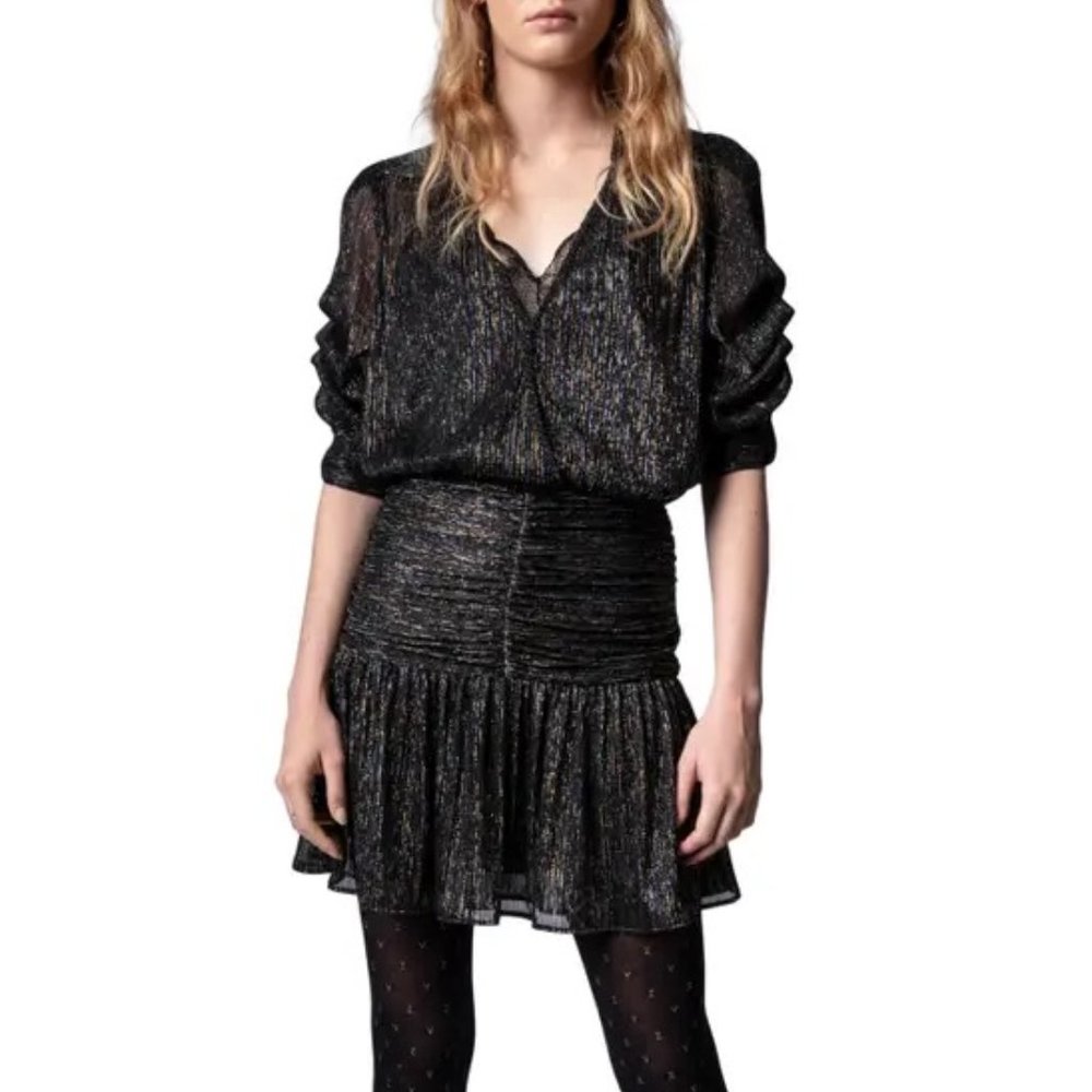 ZADIG & VOLTAIRE - Ralf Metallic Ruched Minidress